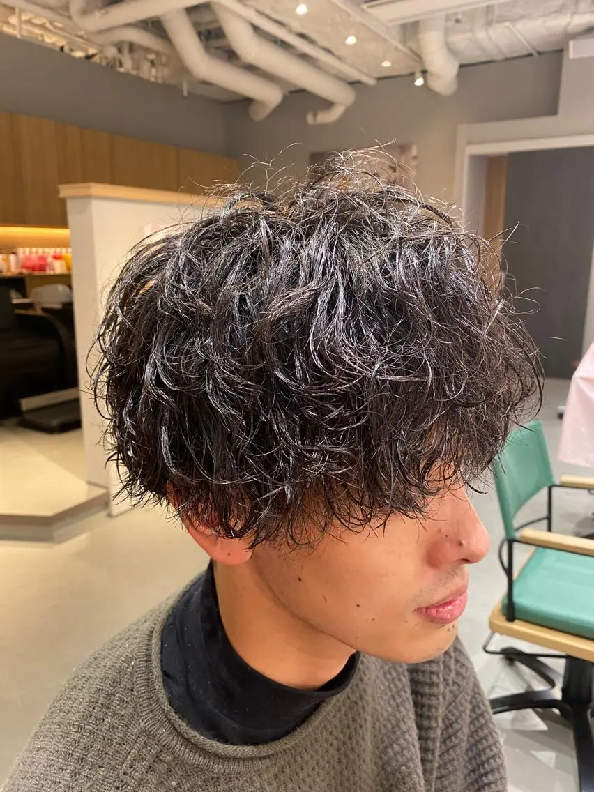 ショート パーマ メンズ カット パーマ 梅田茶屋町メンズ 専門美容師 山元一平のヘアスタイル