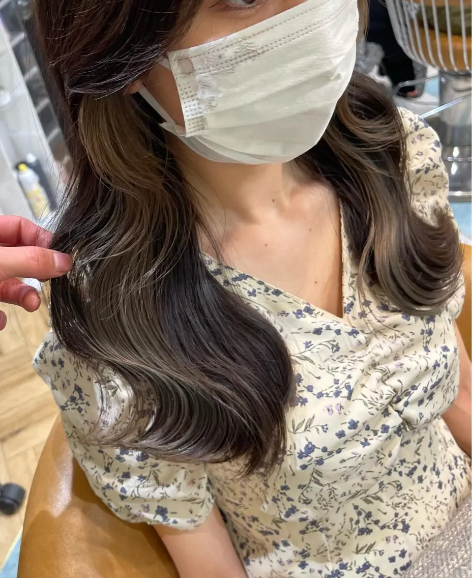 セミロング ヘアカラー トリートメント マンツーマン施術 山口つよしのヘアスタイル