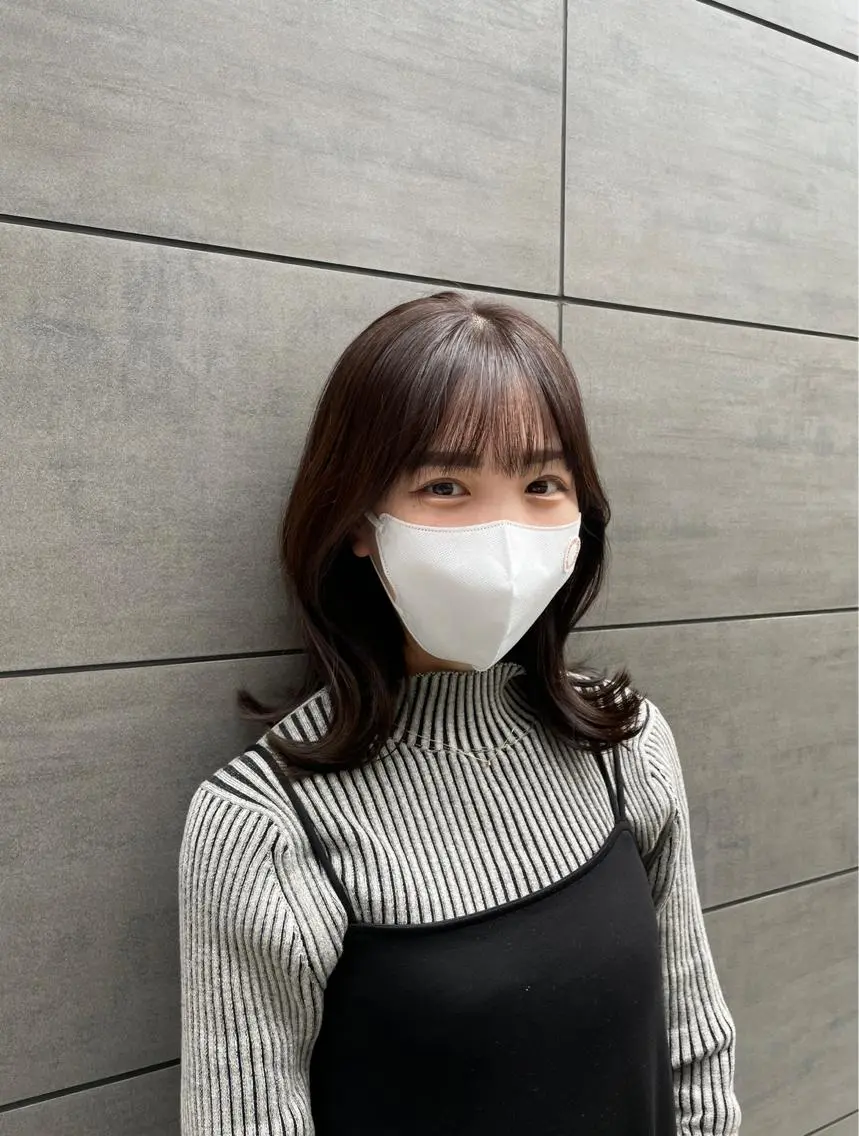 ミディアム カラー くびれヘア 韓国風ヘア 外ハネヘア Hana❁⃘*.゚ Jr.stylistのヘアスタイル