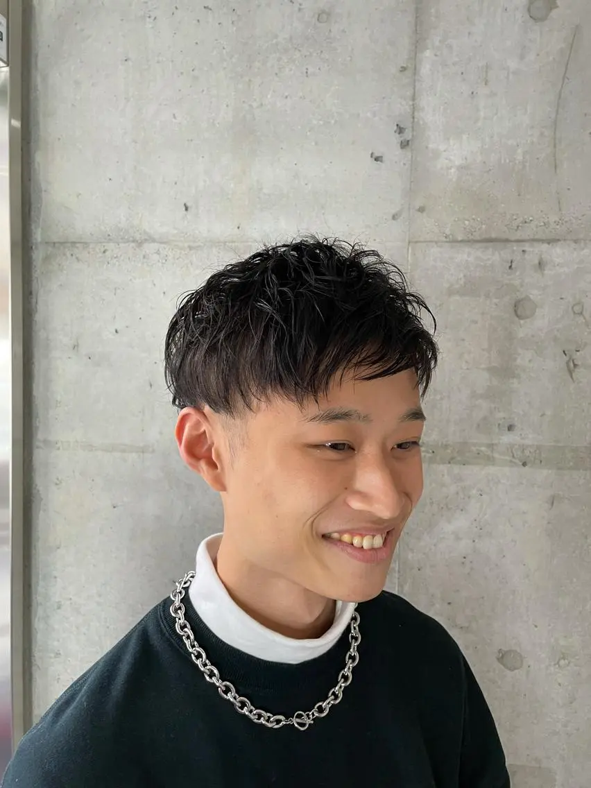 パーマ メンズ マッシュ メンズパーマ ツーブロック カット パーマ ヘアセット 心斎橋/メンズ /ルレイル/地形真希のヘアスタイル