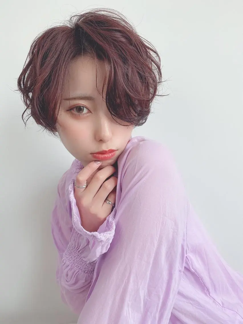 ショート カラー オーガニックカラー 顔周りカット 小顔カット トリートメント ⭐️Shelter by TOKYO⭐️のヘアスタイル
