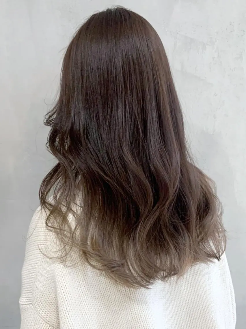 セミロング カラー パーマ ヘアアレンジ グラデーションカラー グレージュ ITbyALBUM 藤沢店のヘアスタイル