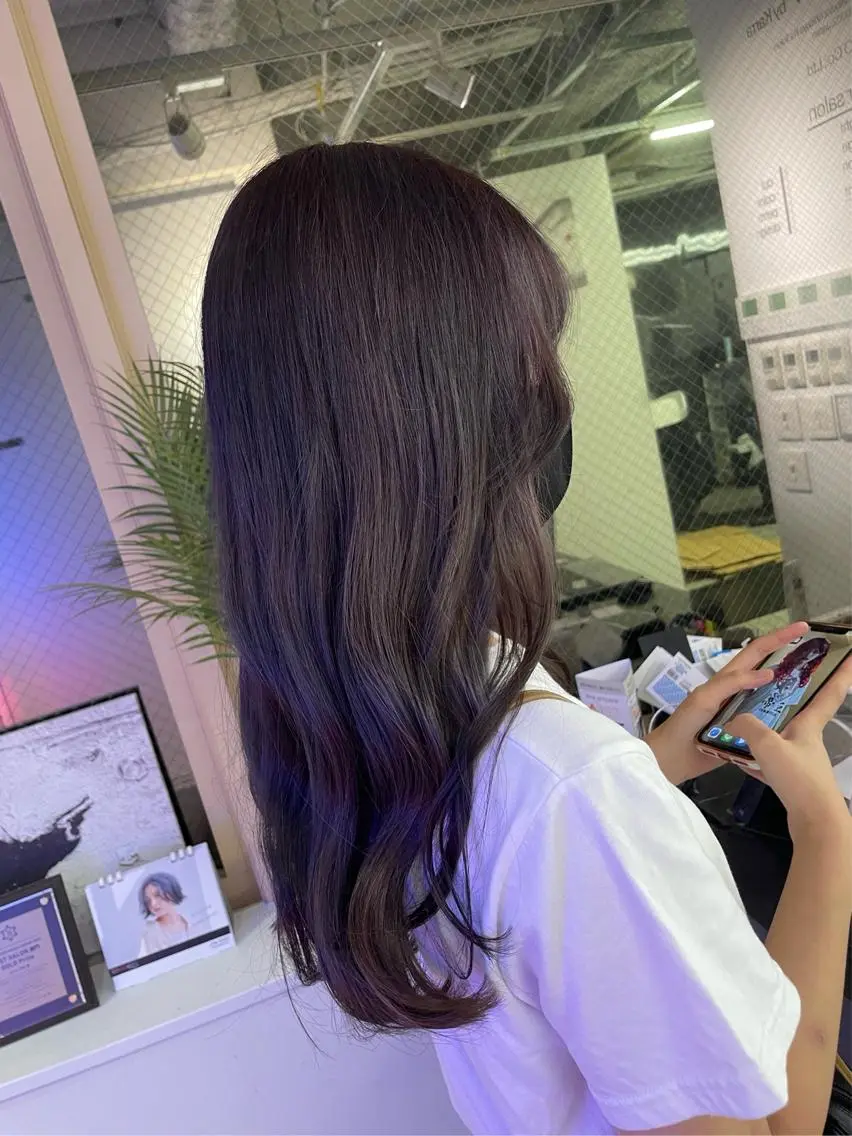 ロング カラー アッシュ ラベンダーカラー ラベンダーアッシュ ロング エクステ 🎀プルエクステ みまひかる🎀のヘアスタイル