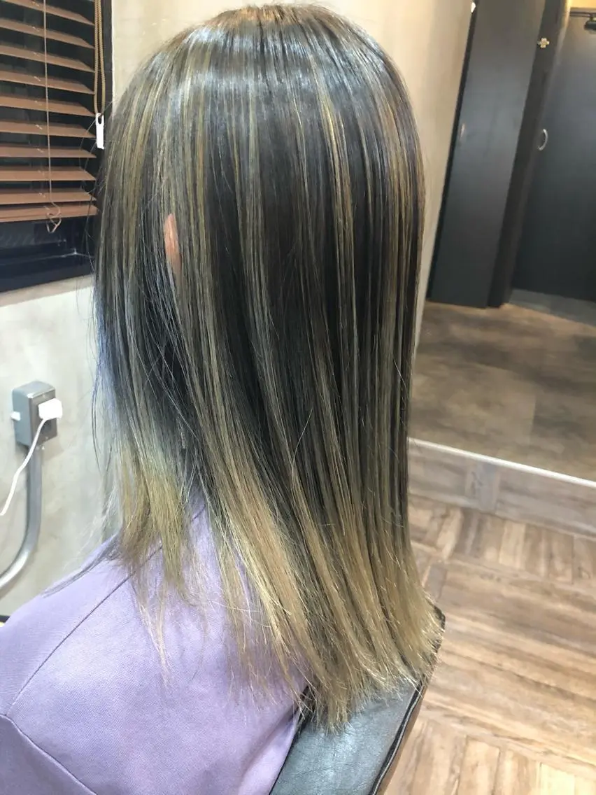 セミロング カット ヘアカラー トリートメント La fith 店長 城谷颯人のヘアスタイル