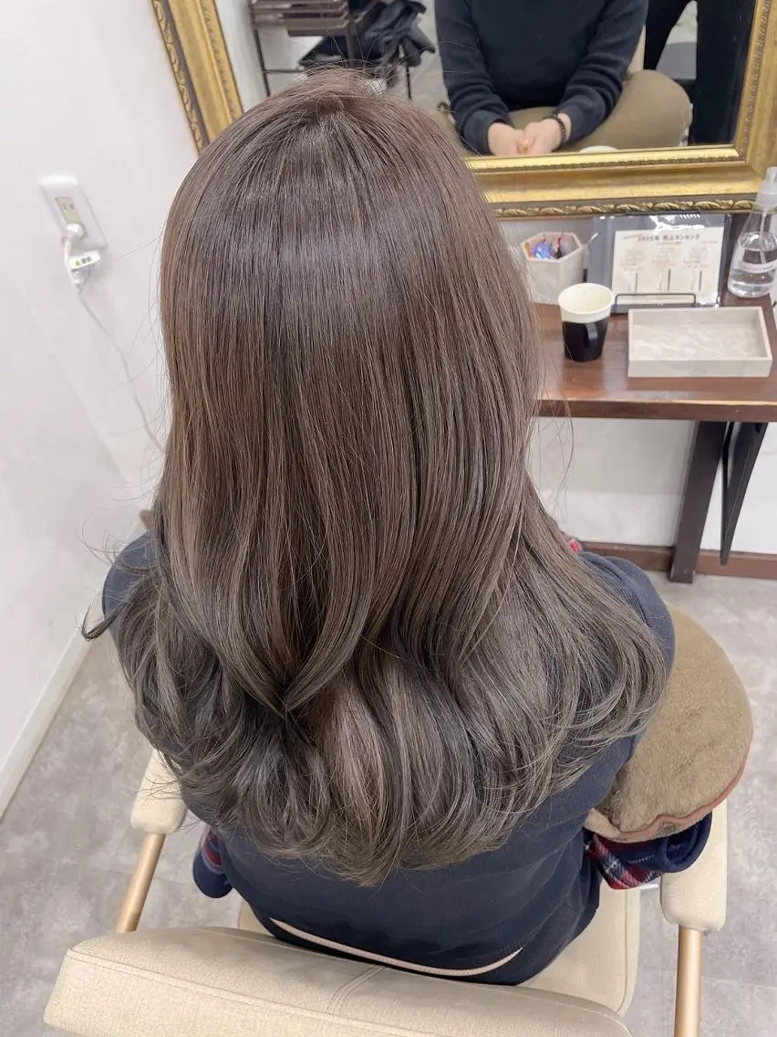 ロング カラー ショートボブ ボブ くびれヘア 顔周りカット ロング カット ヘアカラー トリートメント newi saLyu ネウィ サリューのヘアスタイル