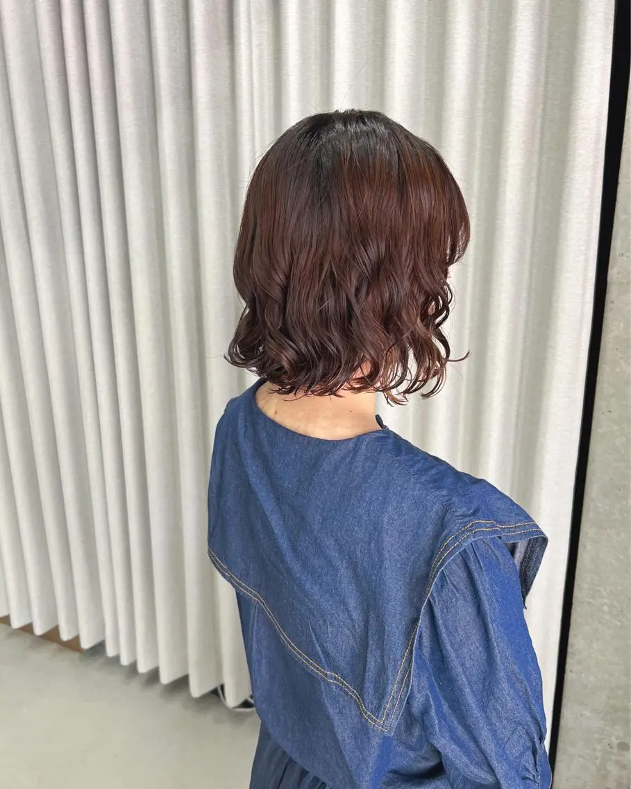 パーマ カット パーマ トリートメント ボブパーマコテ巻き風 パーマNo1深江秀平のヘアスタイル