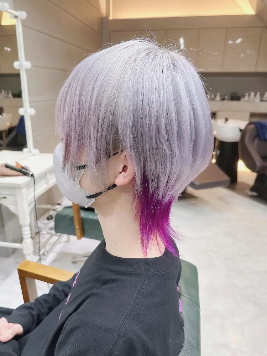 メンズ カラー メンズブリーチ メンズハイトーン メンズインナーカラー メンズウルフカット ブリーチ DAYS Men’sのヘアスタイル