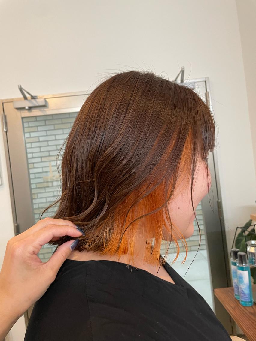 ミディアム カラー カット ヘアカラー 阿部 智子のヘアスタイル