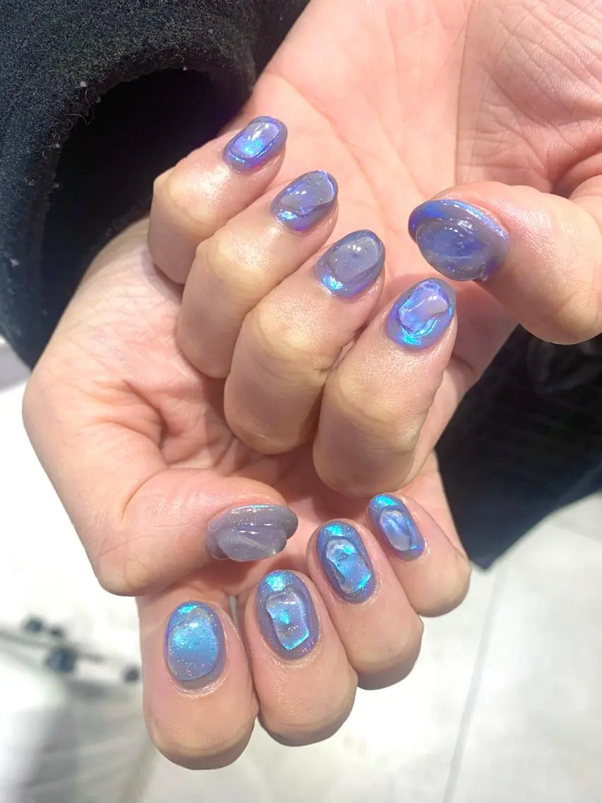 ネイル 氷ネイル・うるうるネイル ハンドネイル Kureha/ネイル トレンドヘアのマツエク・マツパデザイン