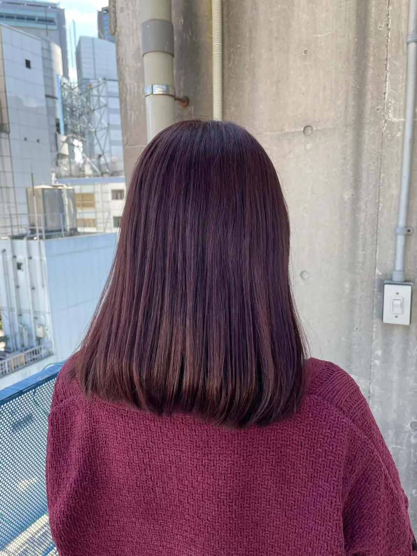 セミロング カラー ヘアアレンジ 縮毛矯正/髪質改善/ ブリーチ毛/木元渓太のヘアスタイル