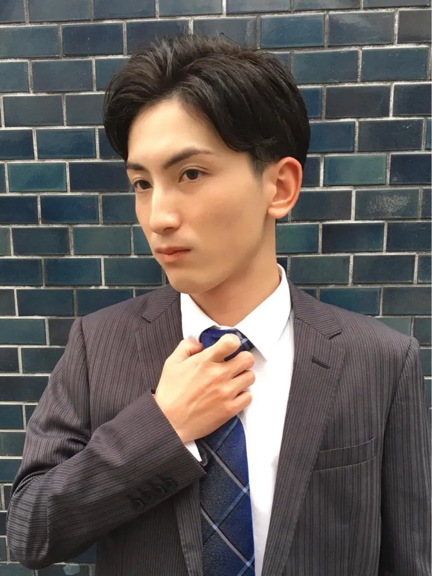 ミディアム カラー パーマ ヘアアレンジ メンズ ビジネス 柔らか垢抜けｶﾗｰと ｶｯﾄ🫧ASUKAのヘアスタイル