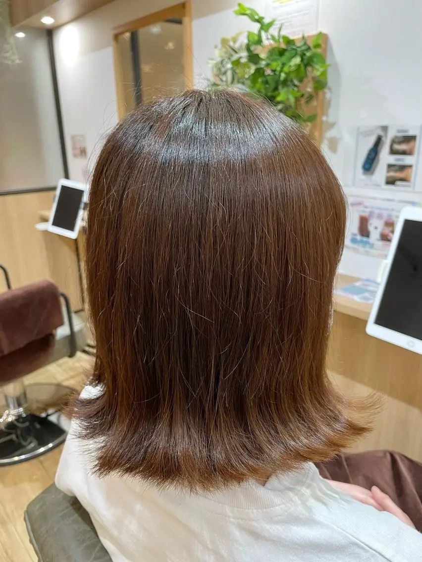 ミディアム カラー 切りっぱなしボブ ボブ 木村 魁成のヘアスタイル