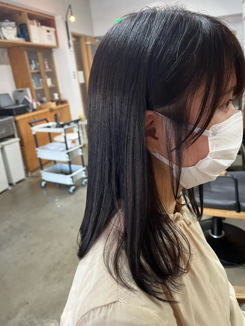 ロング パープルカラー カット ヘアカラー 暖色ボブ 🍊rikakoのヘアスタイル
