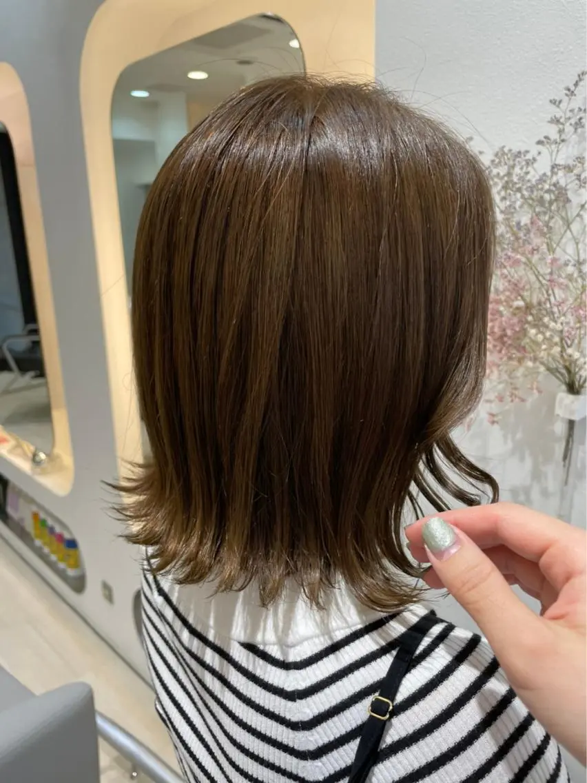 ミディアム カラー パーマ ヘアカラー 河原町/艶髪/西田 晴香のヘアスタイル