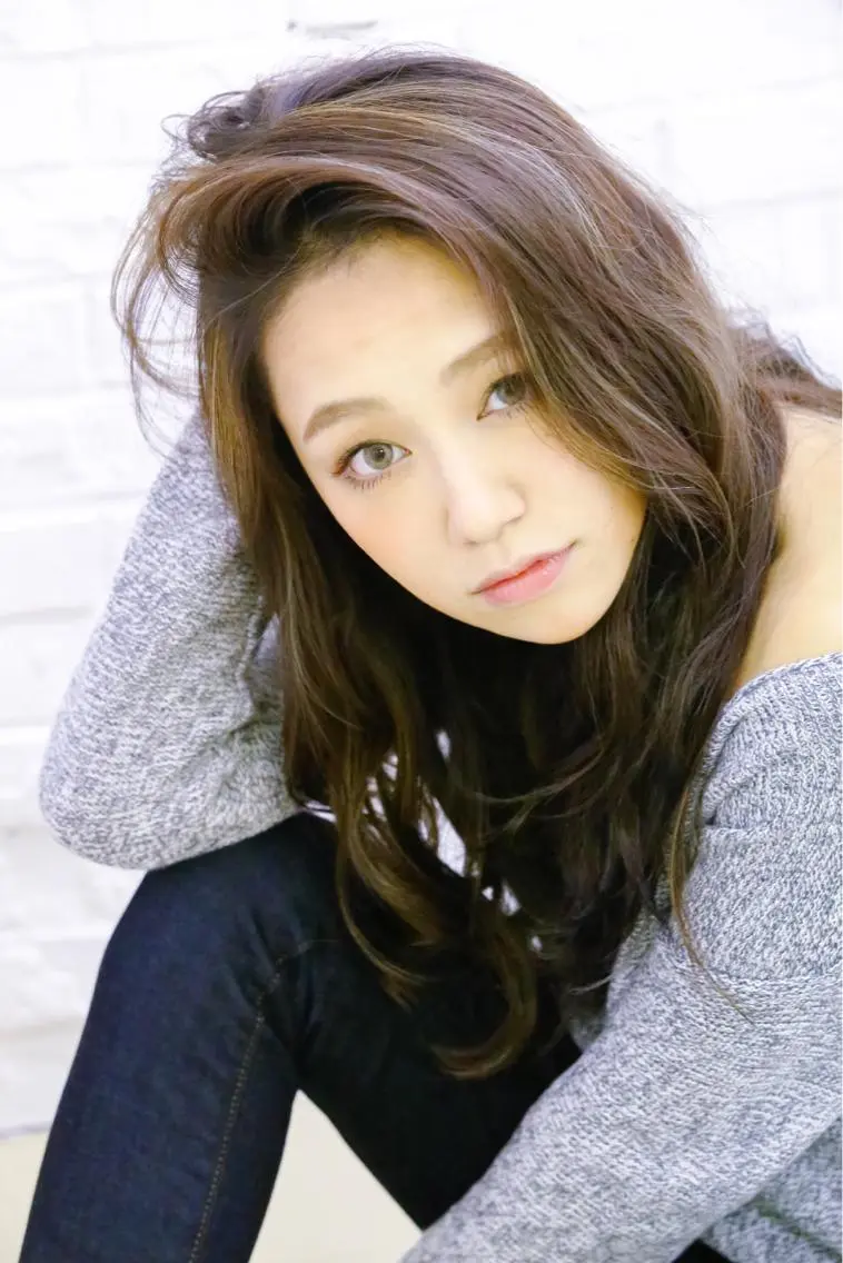 ミディアム セミロング ロング 外国人風カラー ハイライト salonF 🔸hamaのマツエク・マツパデザイン