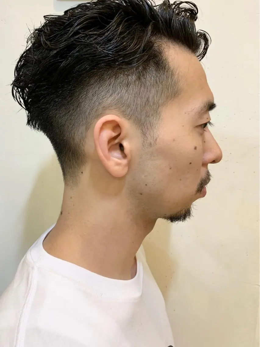 ショート パーマ メンズ メンズパーマ 刈り上げ tension 【テンション】のヘアスタイル