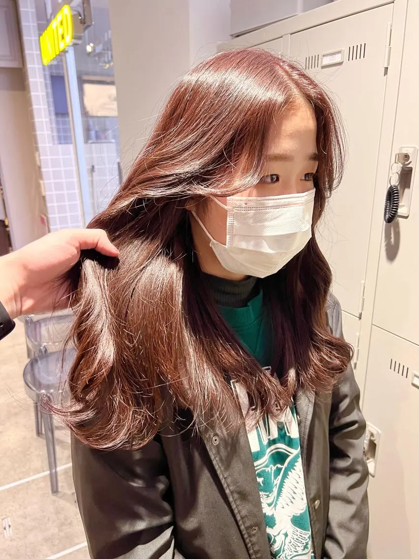 セミロング カラー パーマ ヘアアレンジ メンズ キッズ ネイル マツエク・マツパ アイブロウ 上品＆韓国風 🥀海心🥀のヘアスタイル