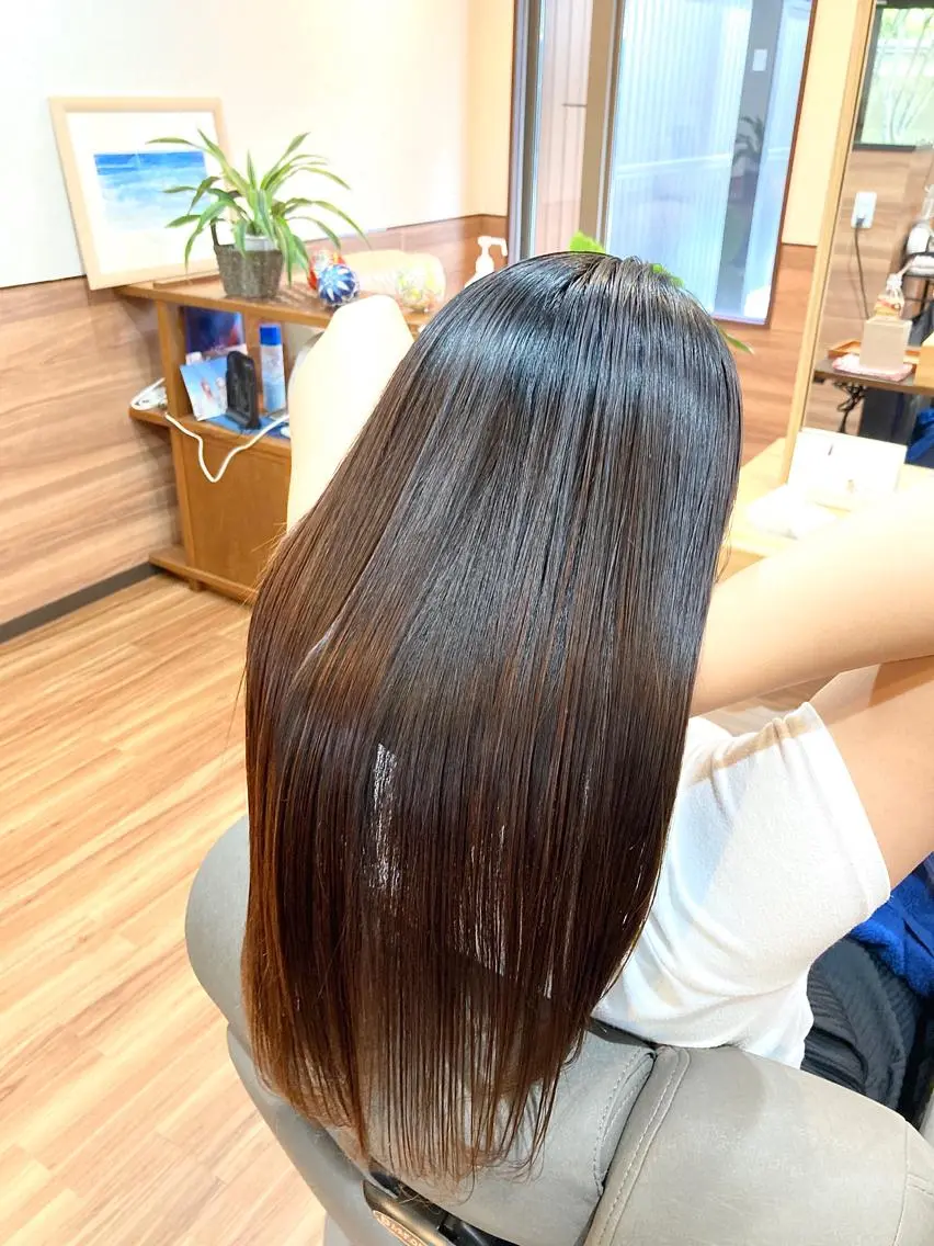 ロング パーマ ストレートパーマ Annon プライベートサロンのヘアスタイル