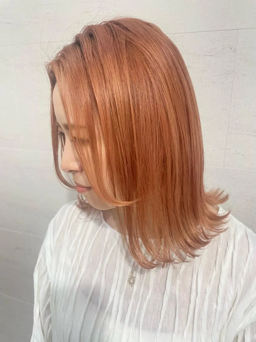 セミロング カラー オレンジ ヘアカラー トリートメント 平澤 萌香のその他イメージ