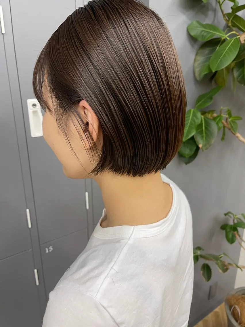 ショート カラー カット 縮毛矯正 トリートメント Tamagawa Sakiのヘアスタイル
