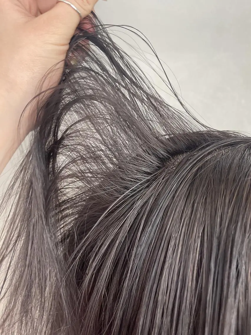 セミロング カラー グレージュ 色落ちまでキレイに! !女性サロンのヘアスタイル