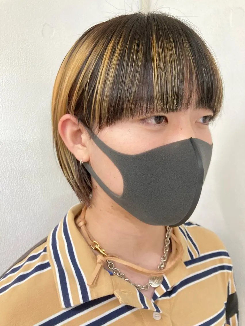 ショート カラー ウルフレイヤー エクステ/kokiのヘアスタイル