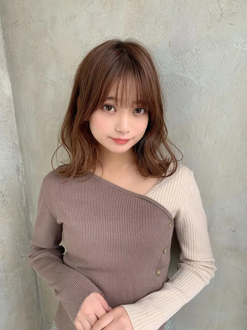 ミディアム カラー バレイヤージュ ブリーチ ケアブリーチ ダブルカラー ハイライトカラー カット ヘアカラー トリートメント 銀座✨レイヤーカット 顔まわり/坂本亜裟海のヘアスタイル
