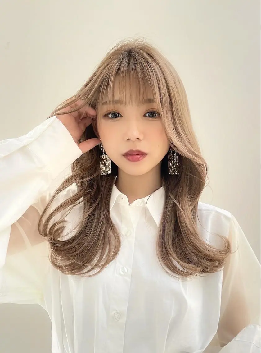 ミディアム カラー 仙台Ｉ韓国レイヤー Ｉ髪質改善Ｉ伊藤拓海のヘアスタイル