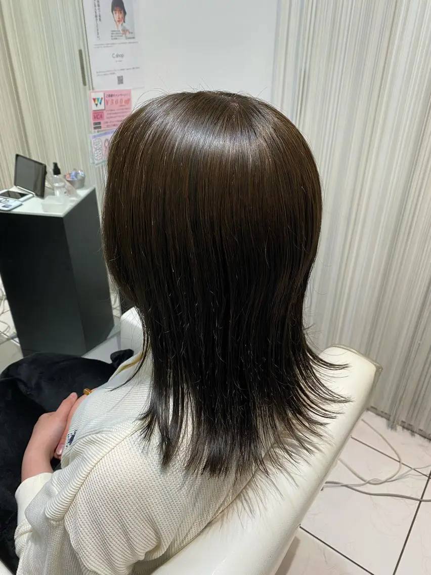 ミディアム カット ヘアカラー トリートメント YASU🍎CUT 赤系カラー/ヘアケアのヘアスタイル