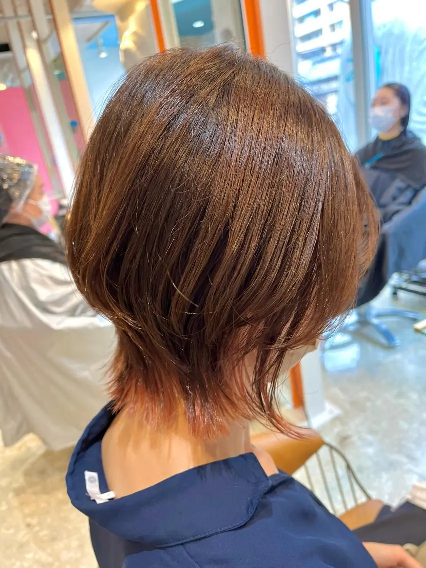 ショート カラー インナーカラー ウルフカット カット うしだ かおるのヘアスタイル