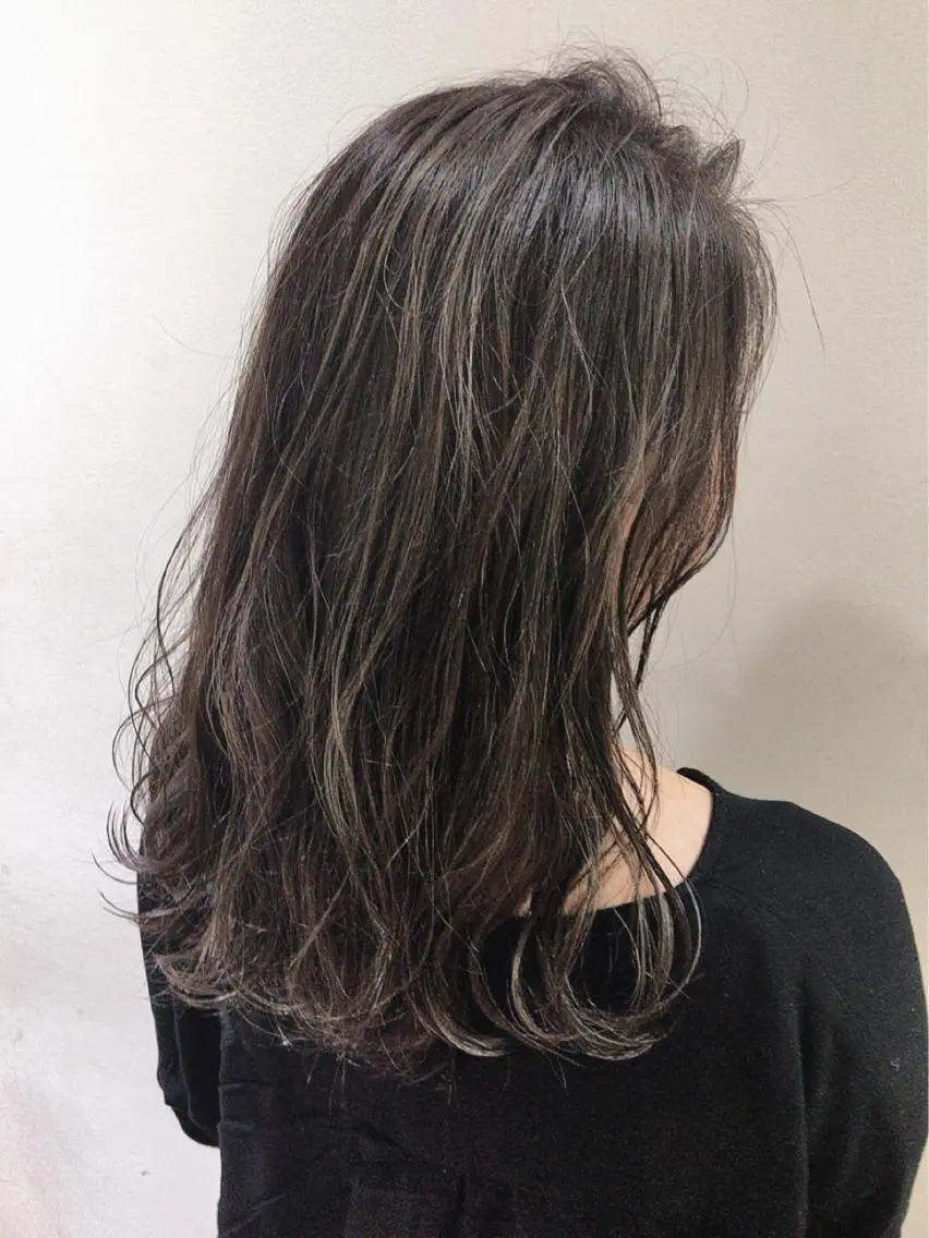 ロング カラー パーマ 渋谷ブリーチカラー 韓国ヘアyuikoのヘアスタイル