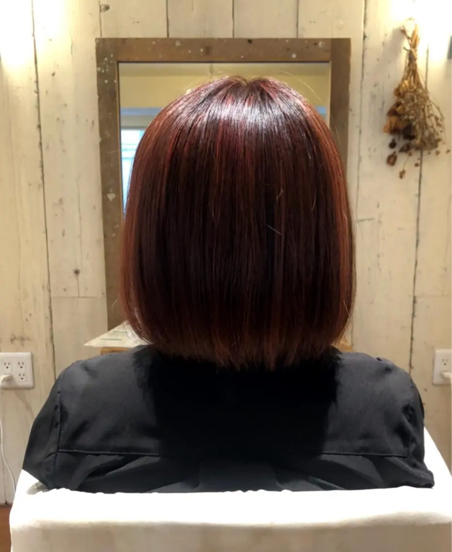 ミディアム カラー ブラウンカラー ローズカラー ローズブラウン カット ヘアカラー oasis/吉岡 /白髪の悩み解決へのヘアスタイル