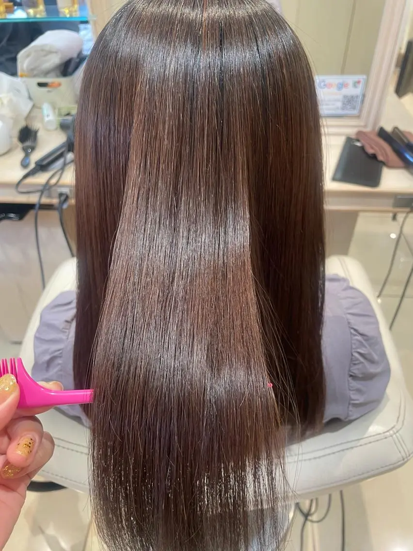 セミロング パーマ カット 縮毛矯正 トリートメント 韓国ヘアメイク🎀/ 縮毛矯正✨山本媛香のヘアスタイル