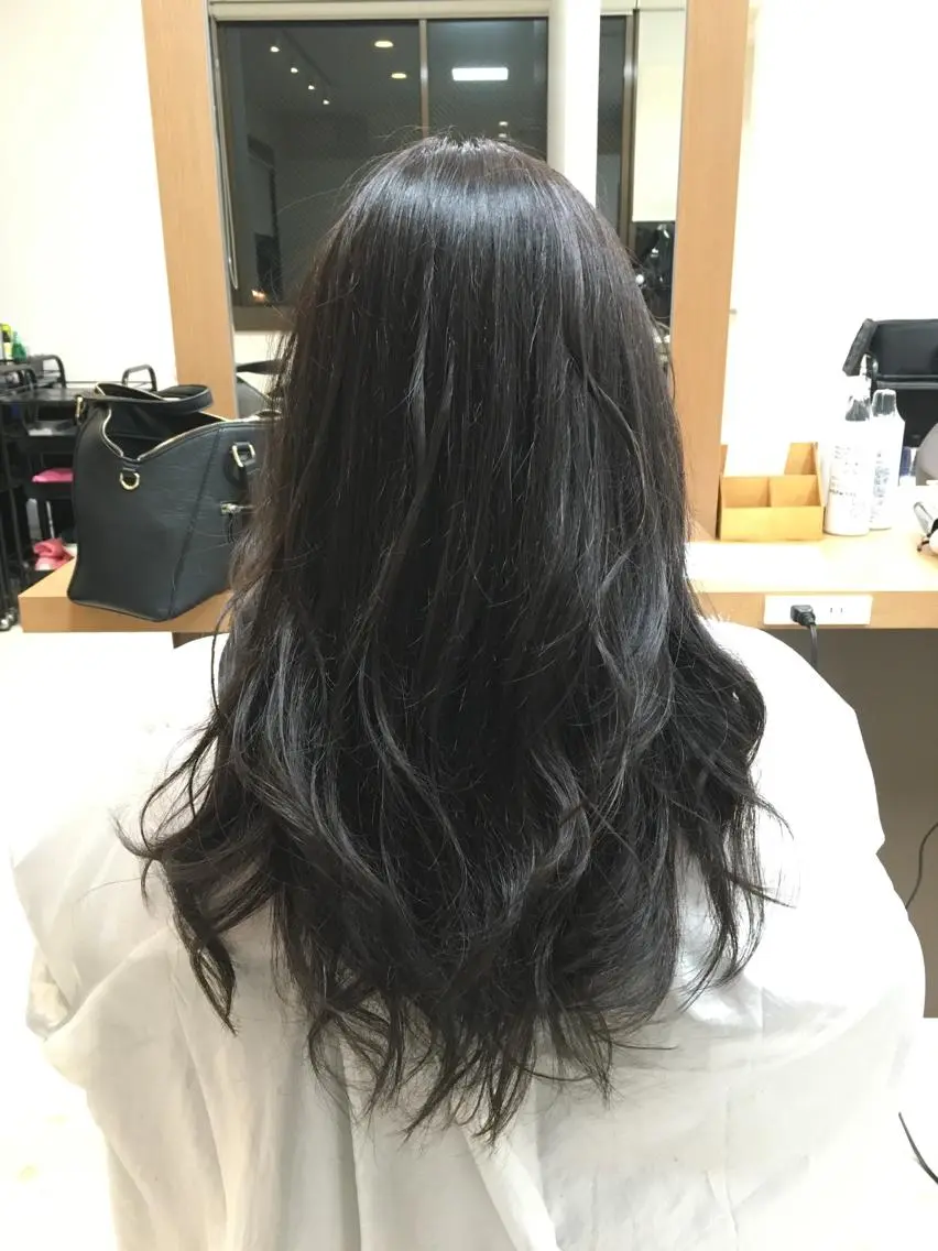 ロング カラー グレージュ カット パーマ ヘッドスパ ACHE zippy /伊藤のヘアスタイル