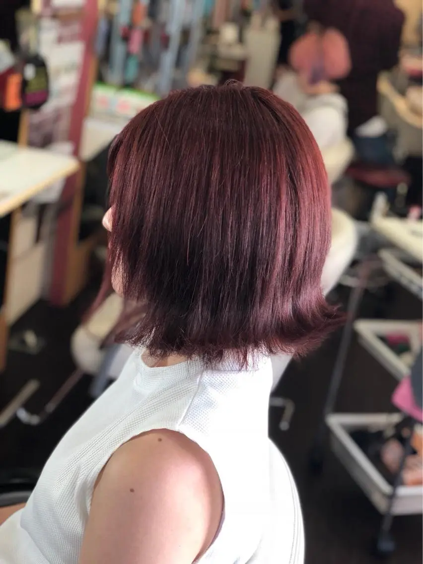 ミディアム カラー ヘアカラー トリートメント たけい ゆうきのヘアスタイル