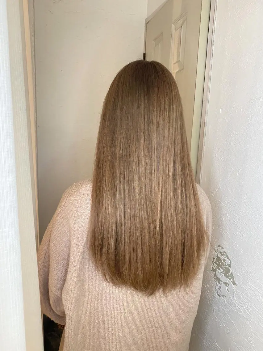 ロング カラー ベージュカラー ブリーチ ダブルカラー 🍑もも 🍑のヘアスタイル