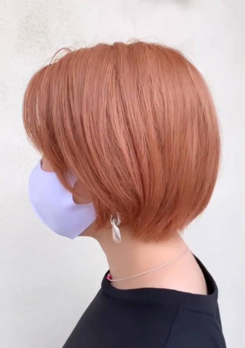 ショート カラー ベージュカラー オレンジ オレンジベージュ 太田 康治のヘアスタイル