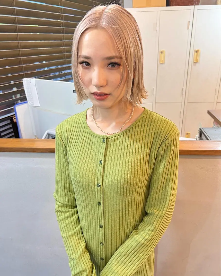 ショート カラー ハイトーンカラー ボブ ヘアカラー トリートメント ハイトーンカラー✨ 永井大貴のヘアスタイル