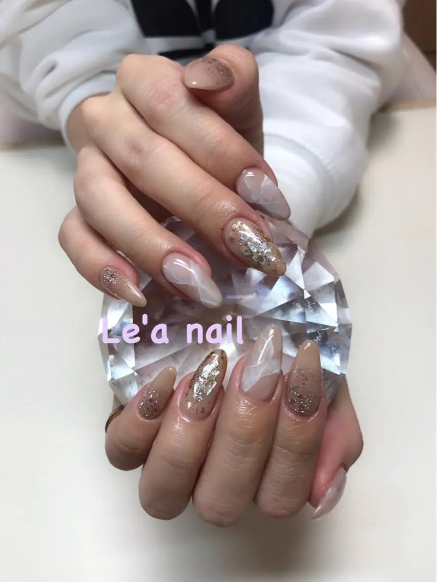 ネイル 大理石ネイル(マーブル) 'mm  (ミリ) ＭＡＮＡＭＩのネイルデザイン