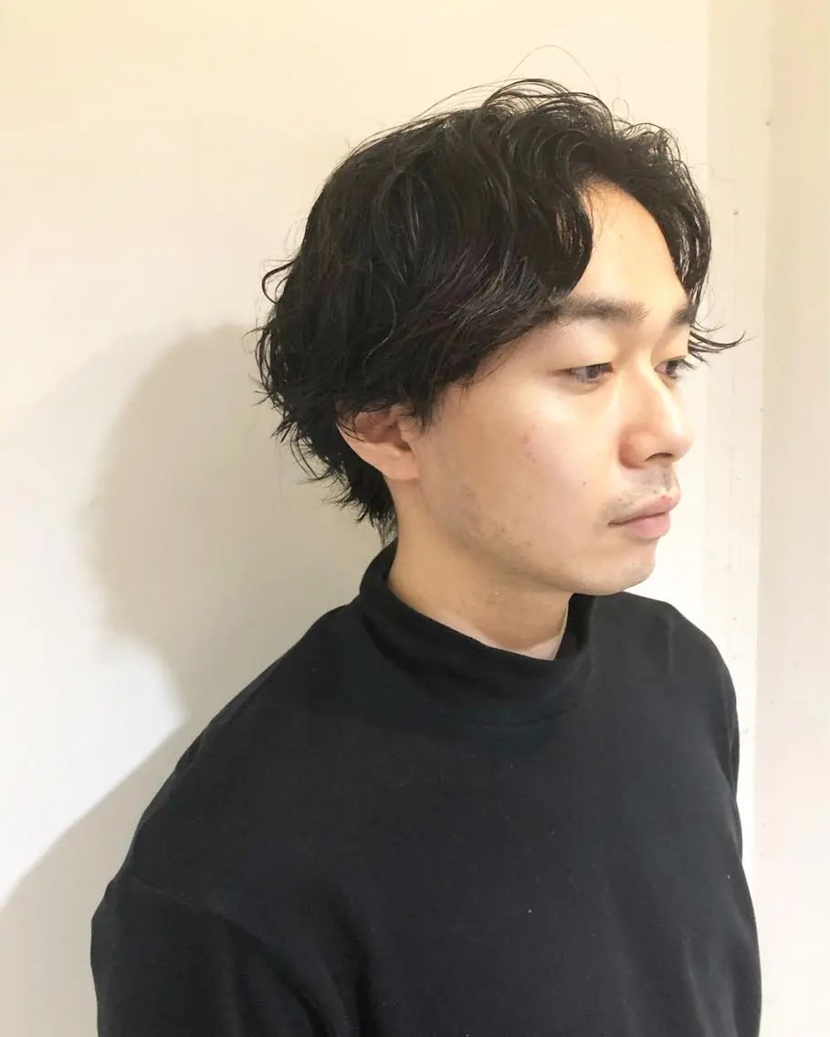 パーマ ヘアアレンジ メンズ センターパート カット パーマ トリートメント ヘアセット メンズ特化✂️栗原 侑也のヘアスタイル
