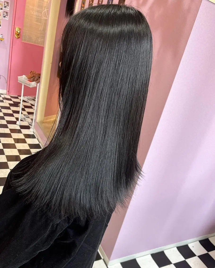 ロング NON ちび編み・シールのヘアスタイル