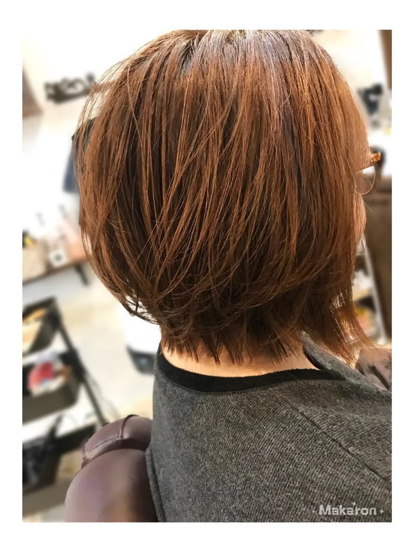 ショート ボブレイヤー ボブ レイヤーカット hair works raptureのヘアスタイル