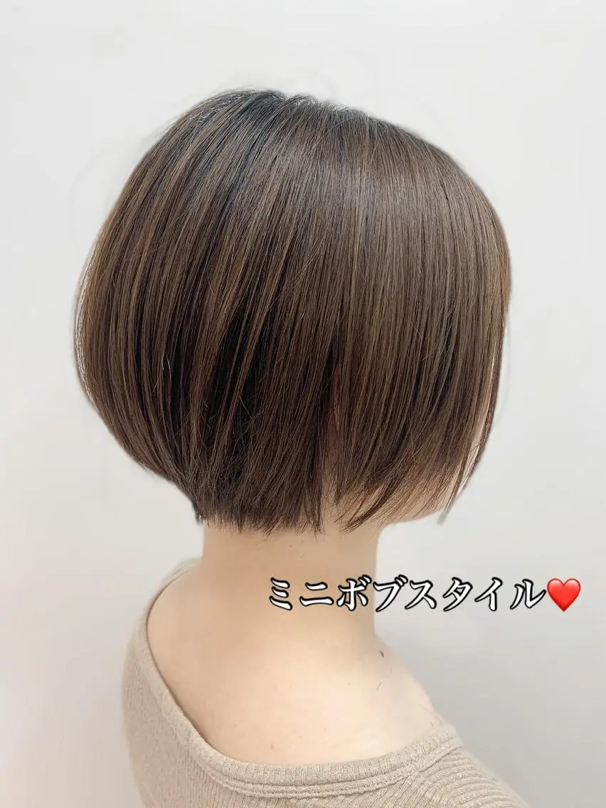 ショート カラー ボブ、縮毛矯正👑 心斎橋/高城涼也のヘアスタイル