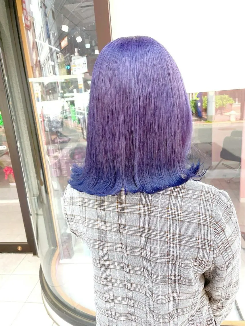 ミディアム カラー ヘアアレンジ ヘアカラー トリートメント ヘアセット 🩶【推しハイトーン 】yuzu🩶のヘアスタイル