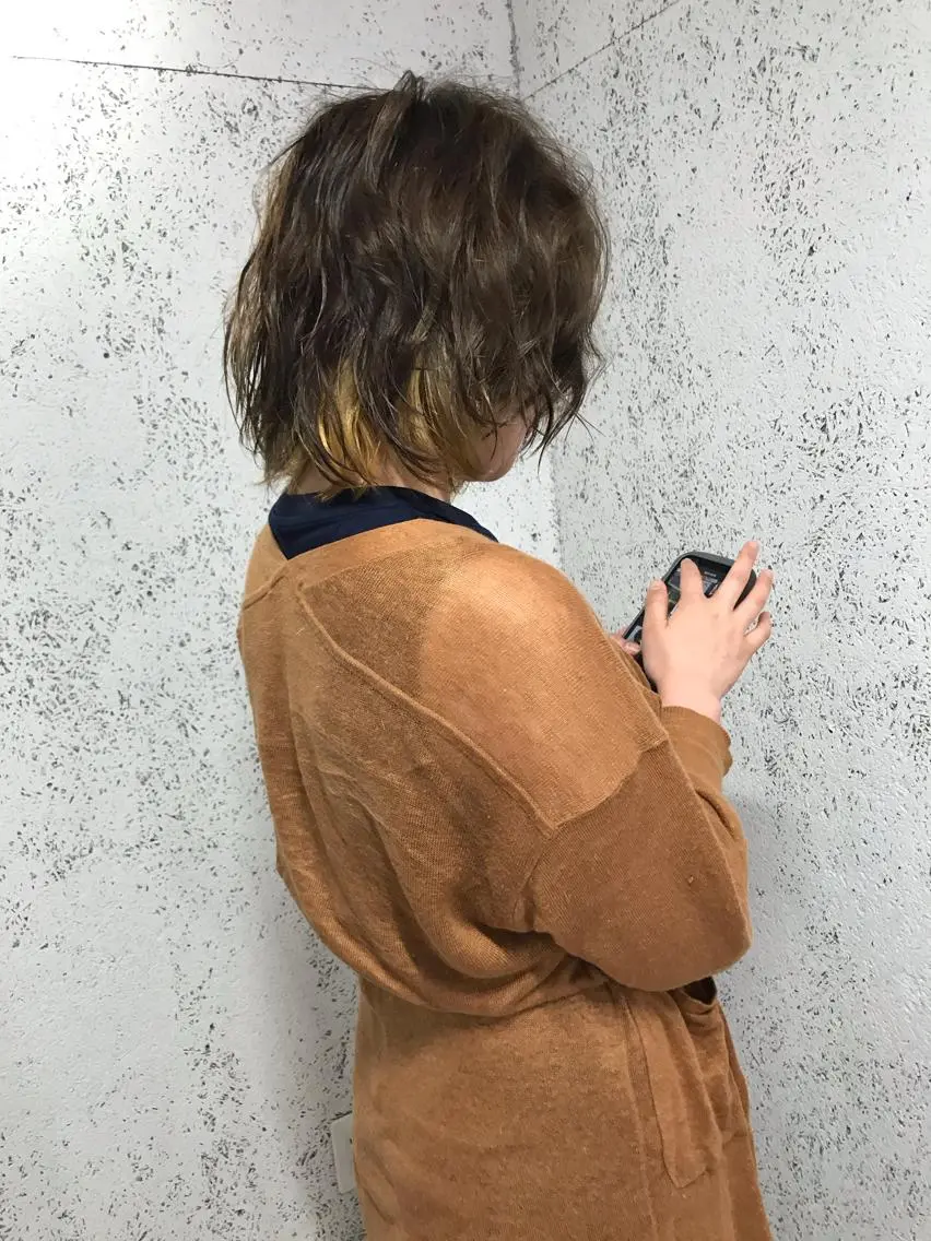 ミディアム カラー パーマ KOOKI スティードトーキョーのヘアスタイル