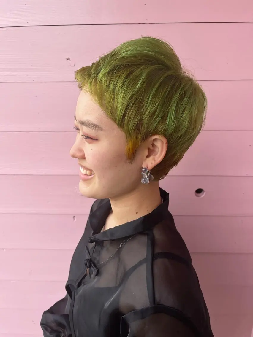 ショート カラー バレイヤージュ ブリーチ ケアブリーチ 透明感カラー デザインカラー 🔆韓国 norika🔆のヘアスタイル