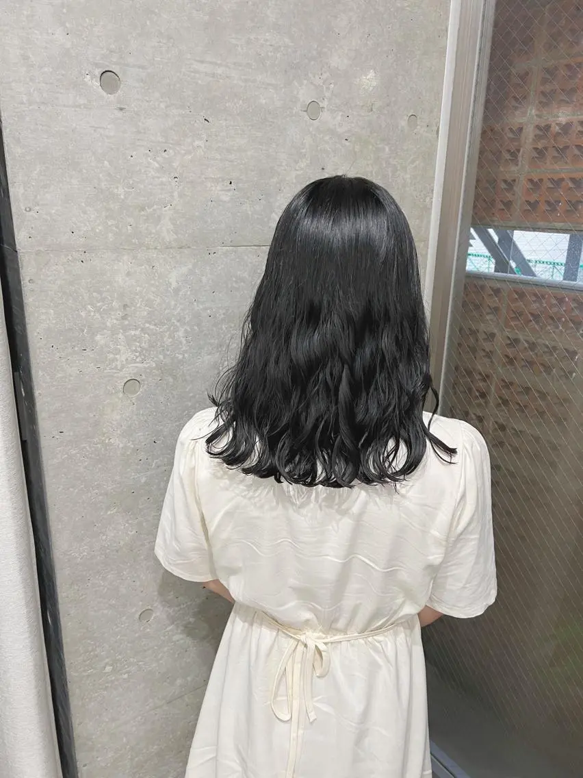 ミディアム パーマ カット パーマ トリートメント ボブパーマコテ巻き風 パーマNo1深江秀平のヘアスタイル