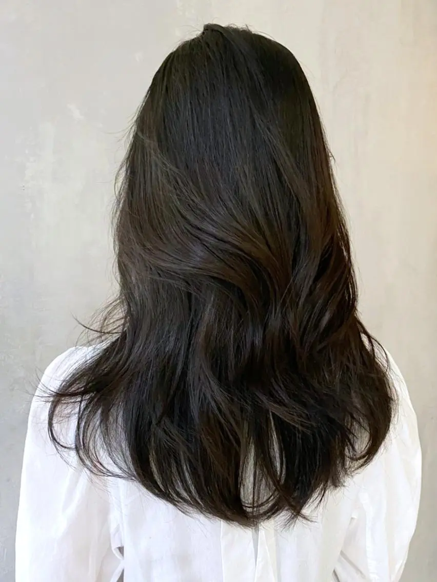 ミディアム パーマ カラー ヘアアレンジ ブラウンカラー ダークブラウン レイヤーカット カット ヘアカラー トリートメント ITbyALBUM 浦和店のヘアスタイル