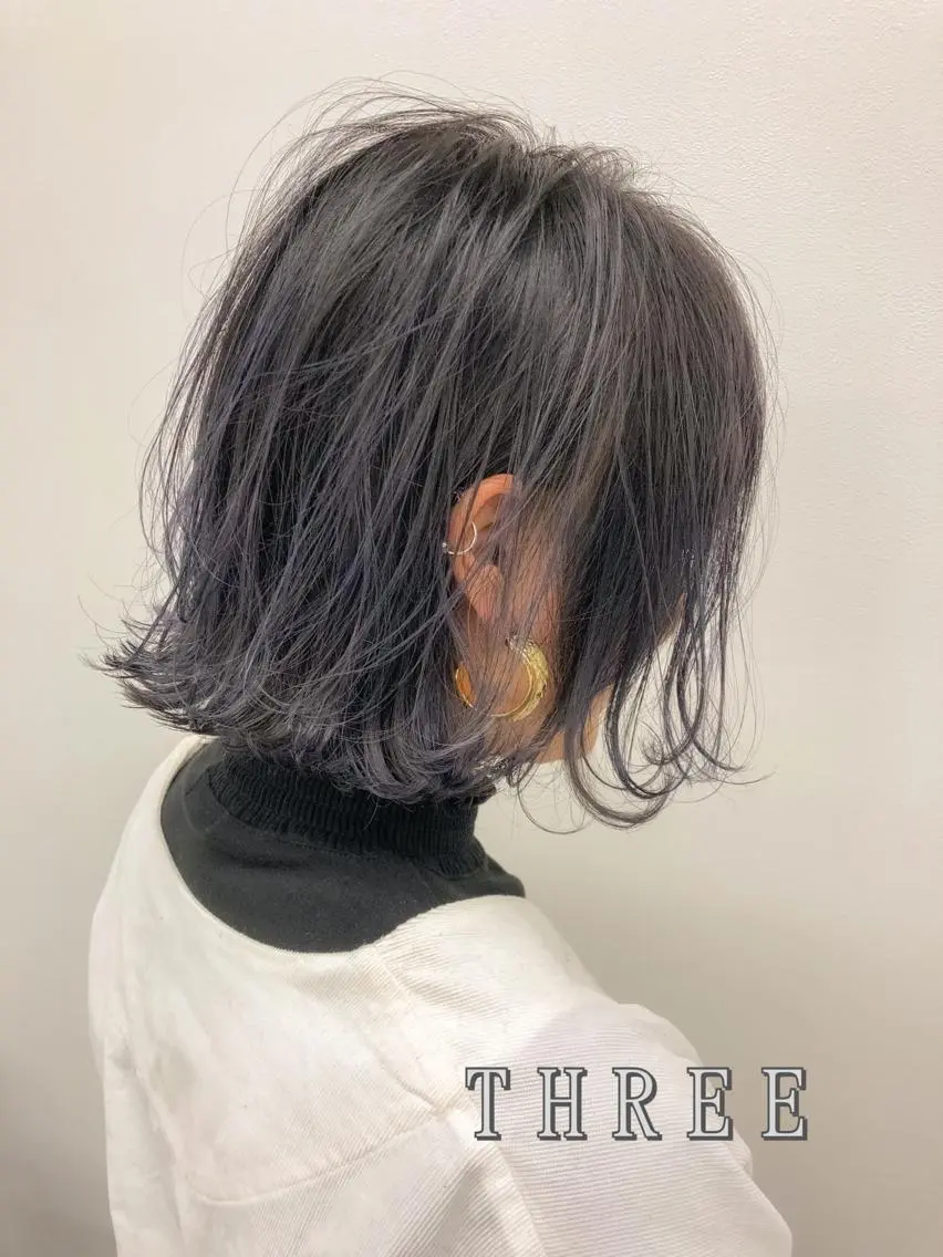 ショート カラー パーマ ブリーチ ラベンダーカラー kenta GATTACAのヘアスタイル