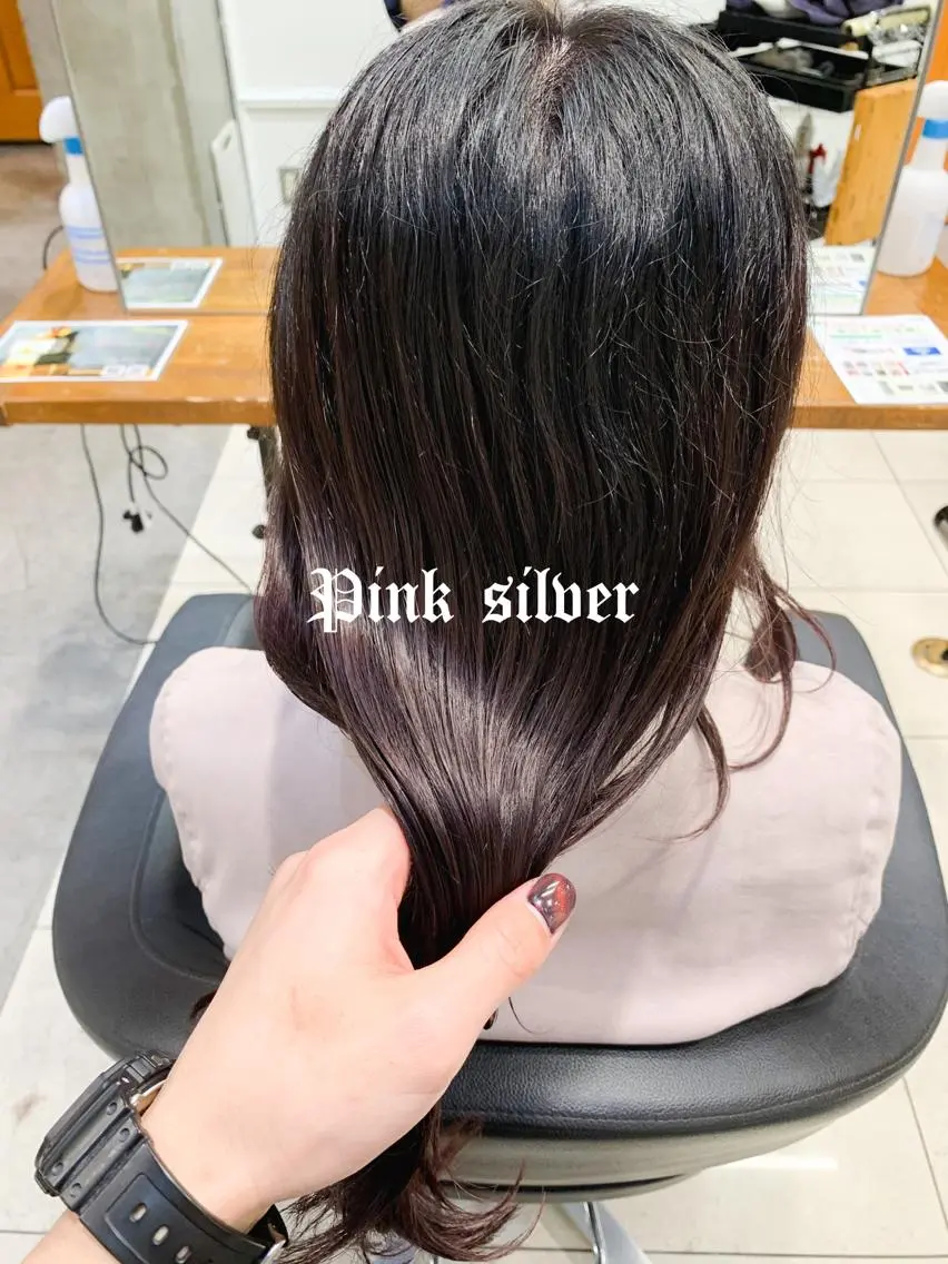 ロング カラー ブリーチ ブリーチなしカラー ピンクカラー シルバー メンズパーマ特化 🌟Gakutoのヘアスタイル